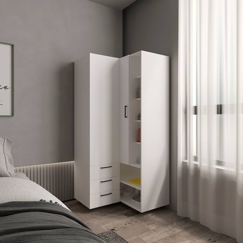 Toulouse Corner Armoire White - N/A - White