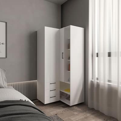 Toulouse Corner Armoire White - N/A