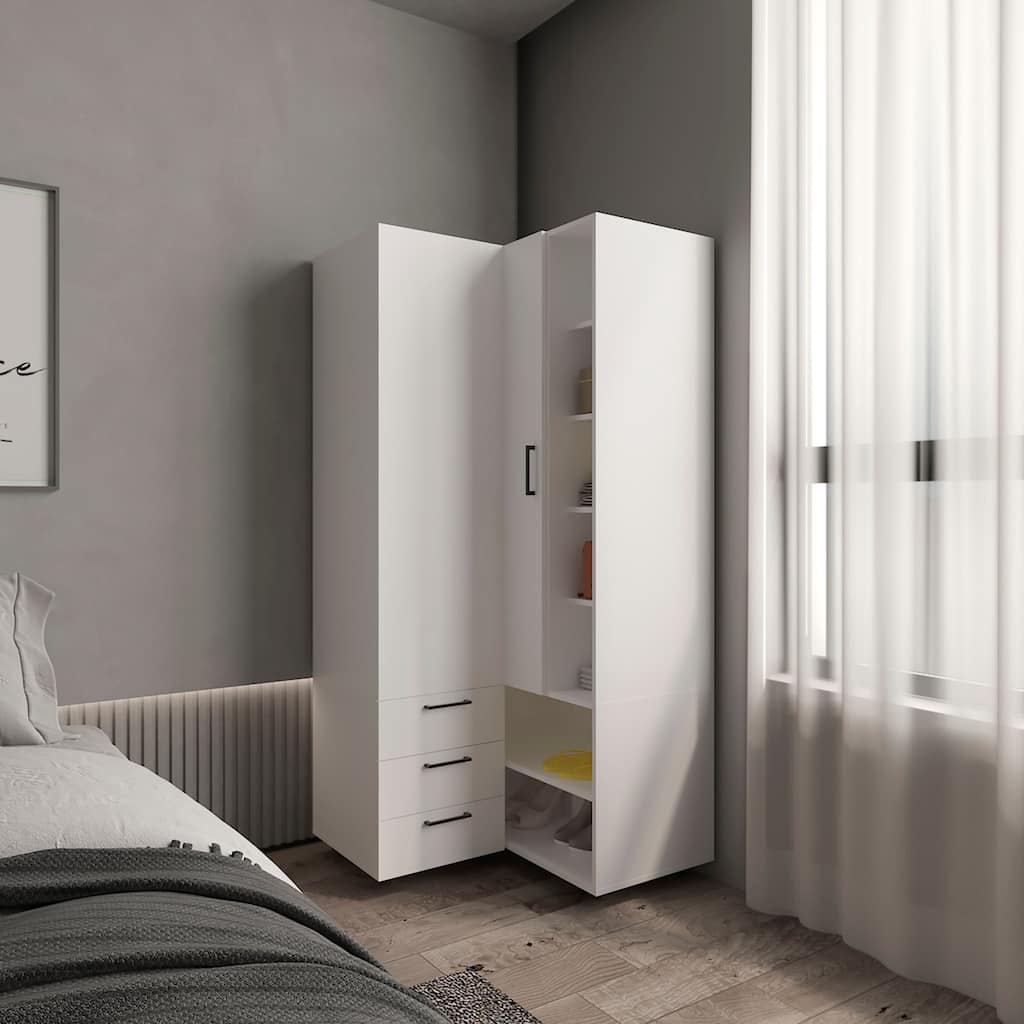 Toulouse Corner Armoire White - N/A