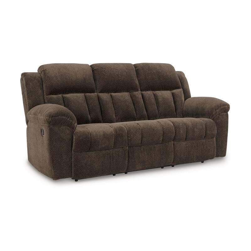 Briar Manual Reclining Sofa Brown Polyester, Pillow Top Arms, 91 Inch