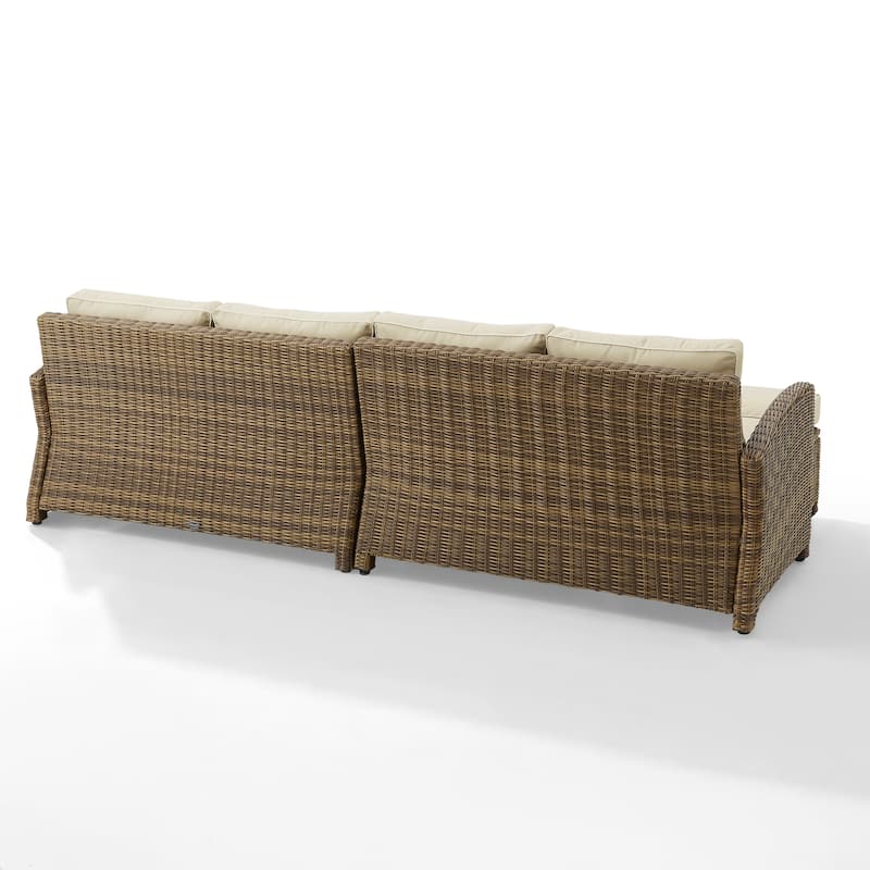 Crosley Bradenton 4Pc Outdoor Wicker Sectional Set - 70.5"d x 105.5"w x 32.5"h