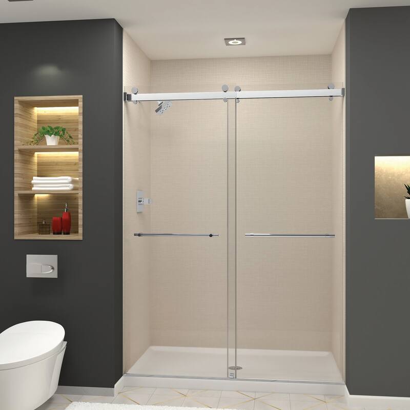Transolid BYPT608010C-BP 80" High x 60" Wide Bypass Frameless Shower
