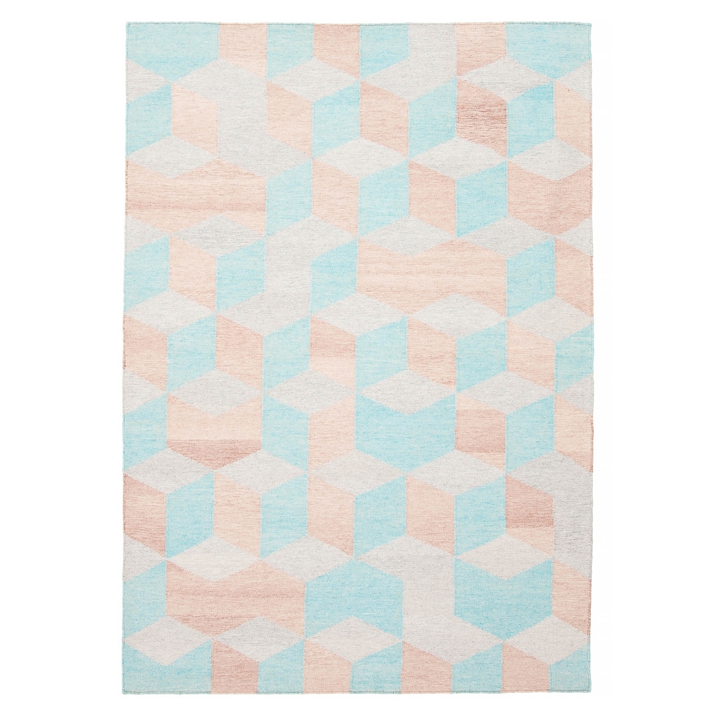 ECARPETGALLERY Flat-Weave Ankara FW Turquoise Wool Kilim - 5'2 x 7'10