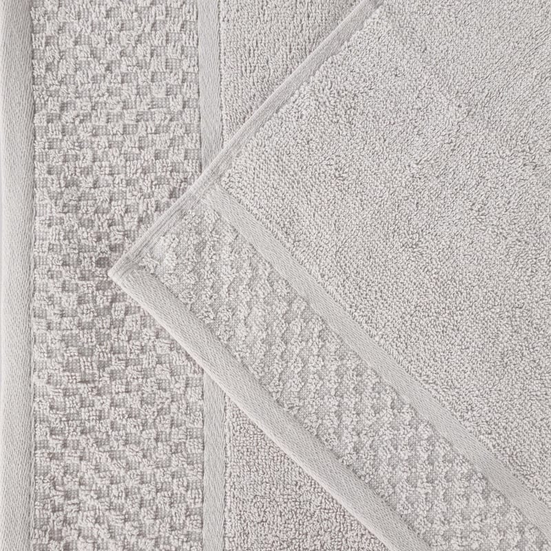 Superior Lodie Cotton Plush Absorbent Jacquard Solid 3 Piece Towel Set