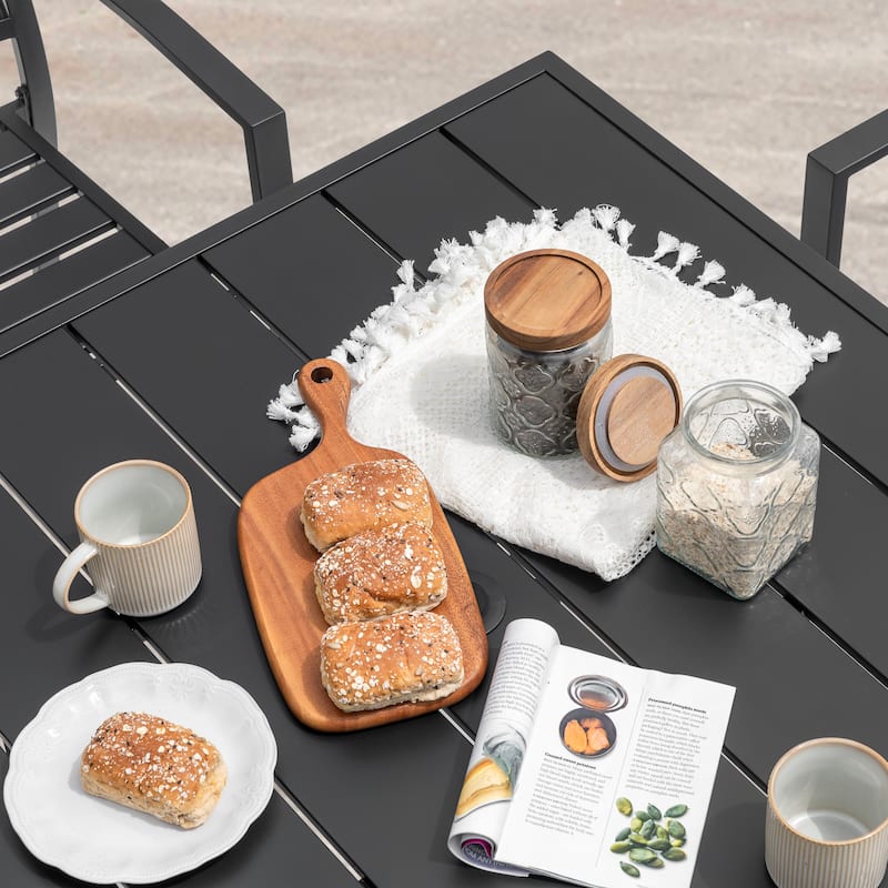 Outdoor 5-Piece Dining Set, Stackable Chairs and 37'' Table - 37 inches table