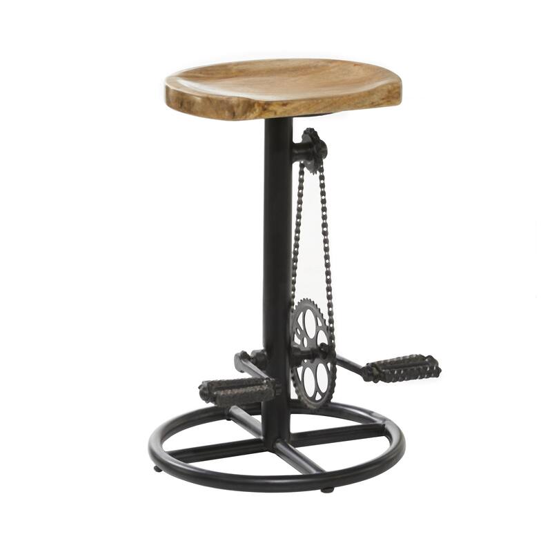 Metal Bike Counter Stool with Pedals - Brown - Roche River Decor - Brown - 17"W,25"H