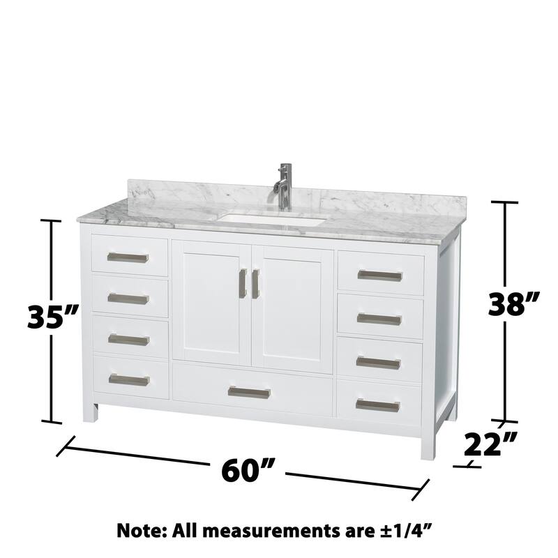Wyndham Collection Sheffield 60" Freestanding Vanity Set with Hardwood