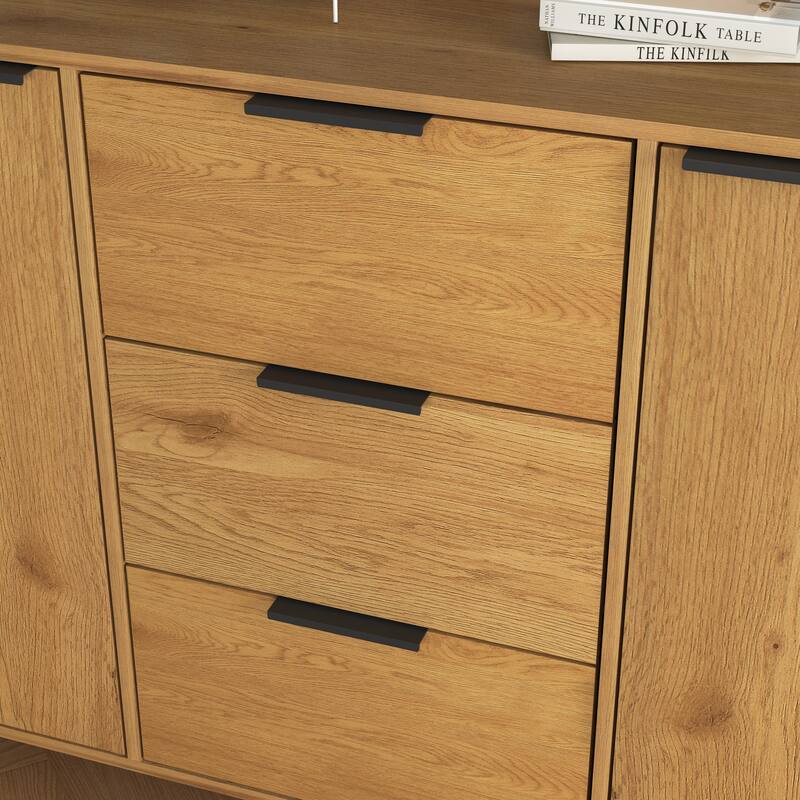 Sideboard Buffet Cabinet with 3 Drawers and 2 Doors