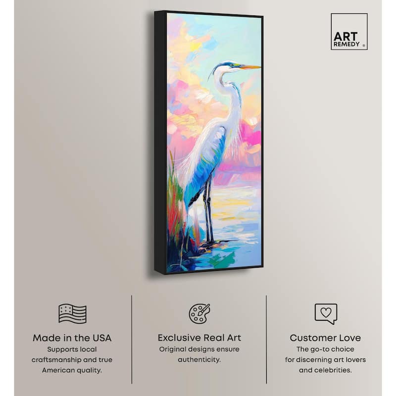 Expressive Egret I Panoramic Canvas by Art Remedy