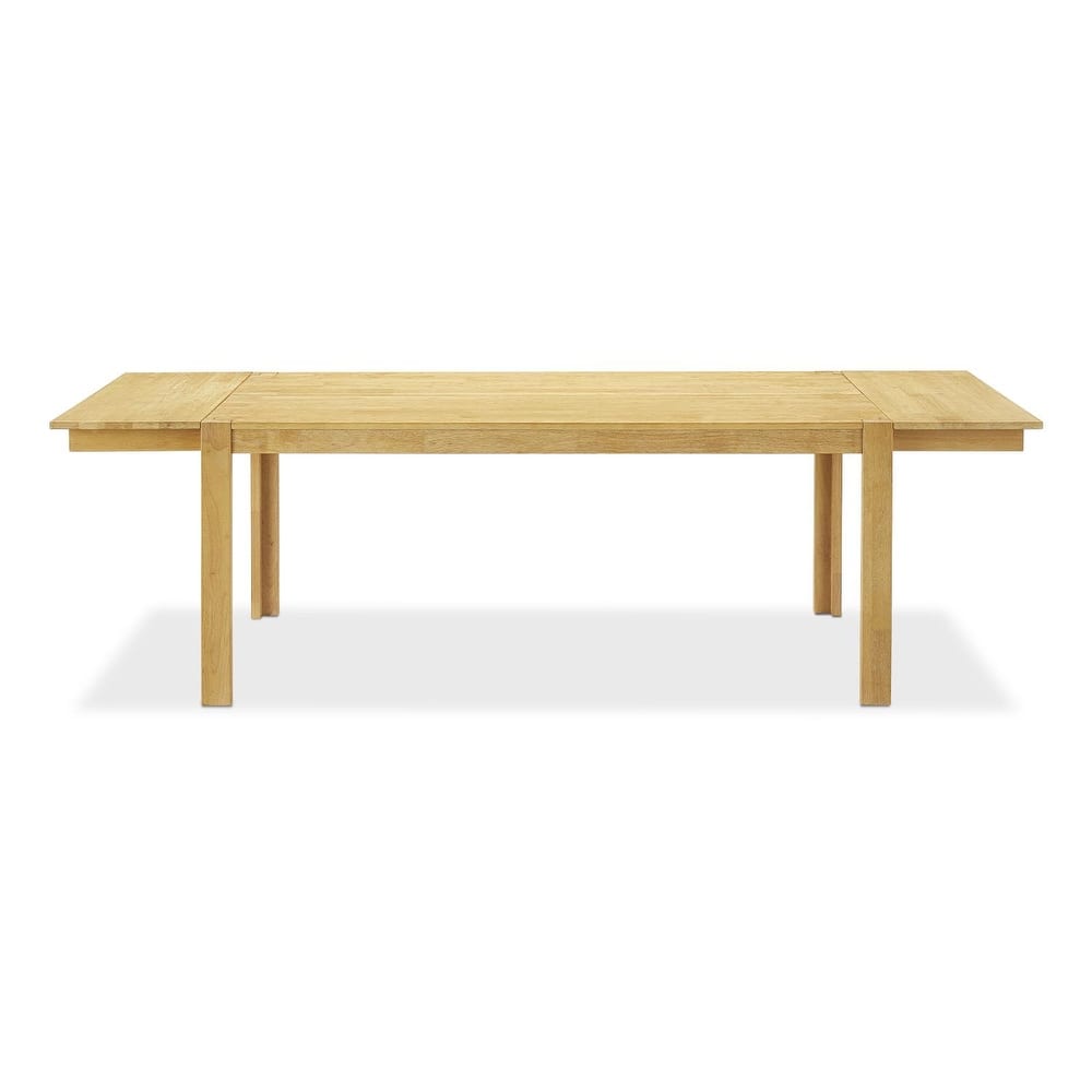 Mopio Logan Solid Wood Dining Table, Modern Farmhouse Solid Rubberwood with light wire brush for Dining Room and Kitchen