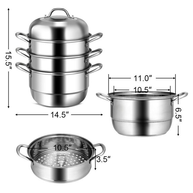 3 Quart Stainless Steel Premium Double Boiler Multi Pot Steamer Cookware -  Bed Bath & Beyond - 31480897