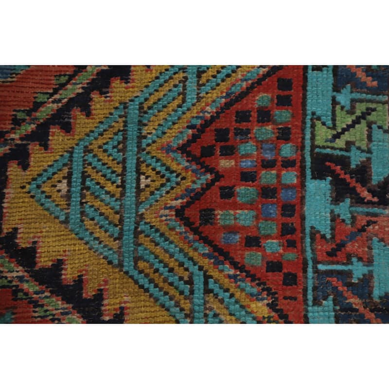 Hand Knotted Oriental 100% Wool Carpet Traditional Tribal Oranges & Rust Ardebil Runner Rug - 9' 5'' X 3' 1''