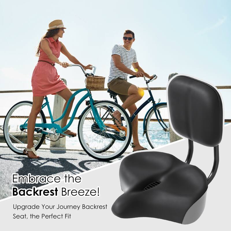DoCred Oversized Universal Bike Seat, Saddle with Backrest