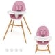preview thumbnail 19 of 22, Costway Baby High Chair Wooden Feeding Chair with 4-Gear Tray & Pink