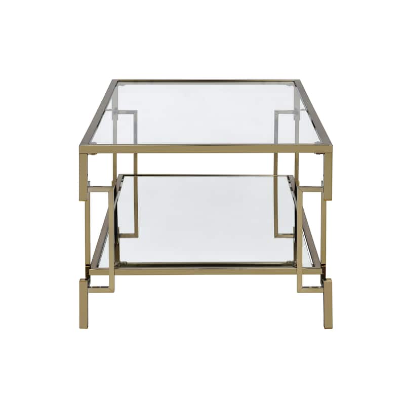Yout Glam 43-inch Glass Top 1-Shelf Coffee Table by Furniture of America