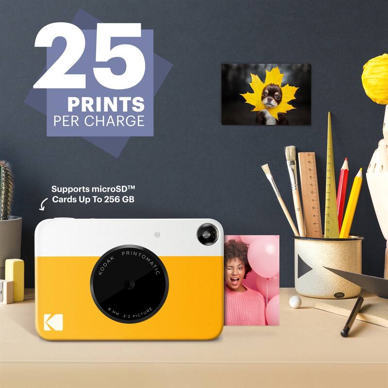 Kodak Printomatic 5MP Instant Print Camera & Zink Photo Paper (75 Sheets) Bundle - N/A