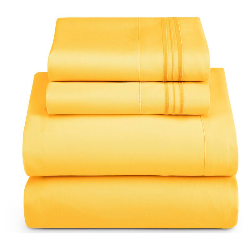 Nestl Ultra-soft Deep Pocket Bed Sheet Set - Queen - Yellow