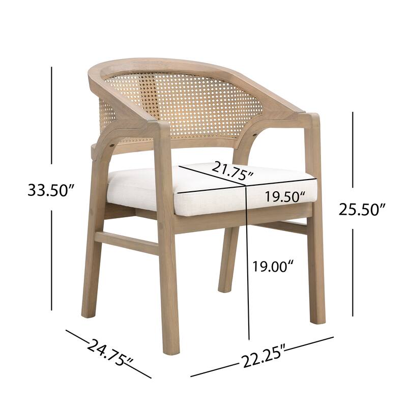 Christopher Knight Home - Lucinda Rubberwood Frame with Rattan Back 7 Piece Dining Set