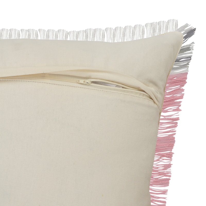 Sevita Stephanie Colorblock Casual Throw Pillow with Fringe