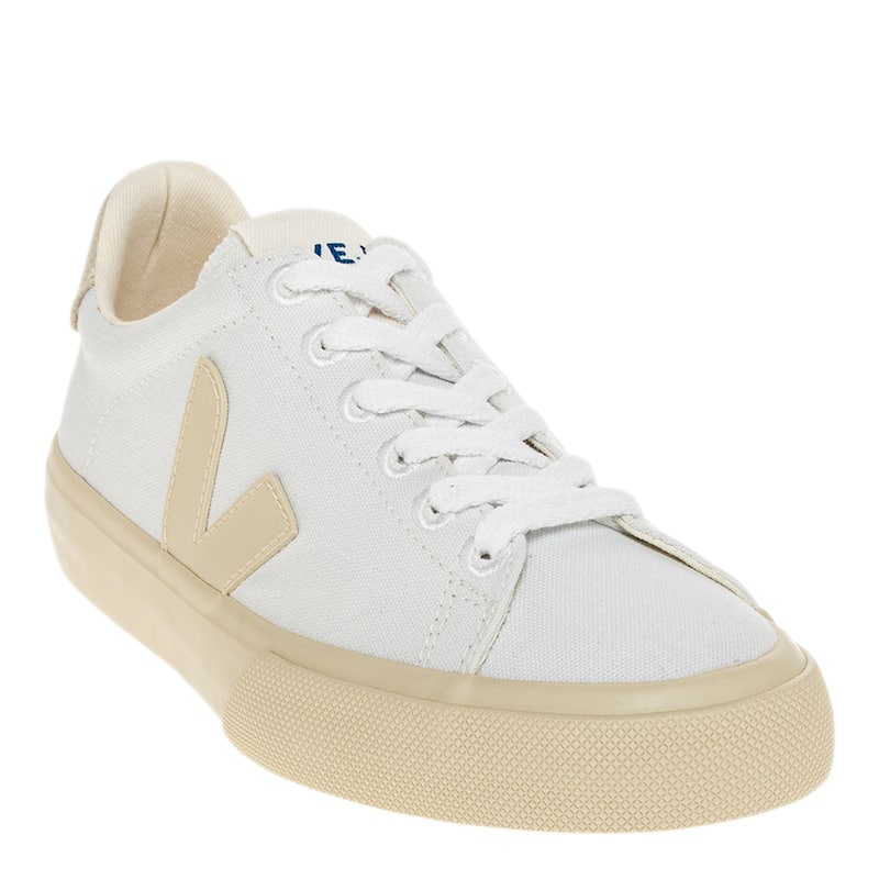Veja Women's Campo Canvas Sneakers in White with Natural Stone - 37 EU