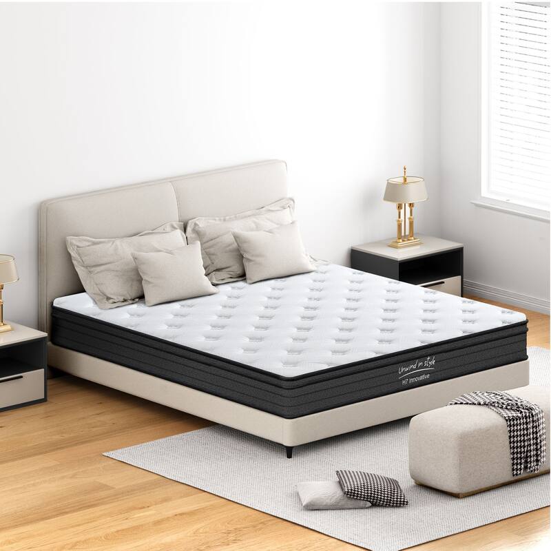 Medium Firm Mattress 10 Inch Hybrid Mattress Individually Pocketed Innerspring（Twin/Full/Queen/King） - Queen