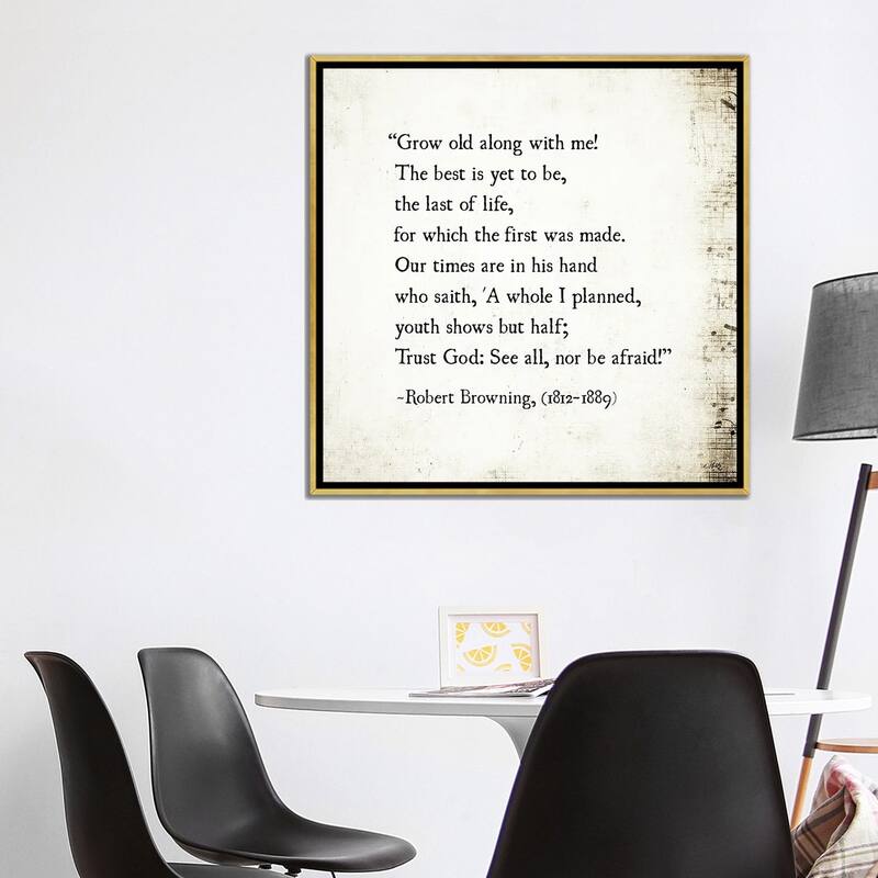 iCanvas "Grow Old With Me, Robert Browning" by Debbra Obertanec Framed Canvas Print