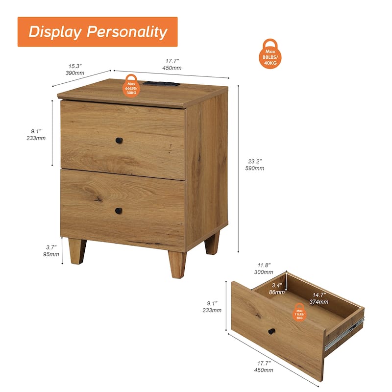 WAMPAT 6-Drawer Dresser and Nightstands Set of 3 for Bedroom