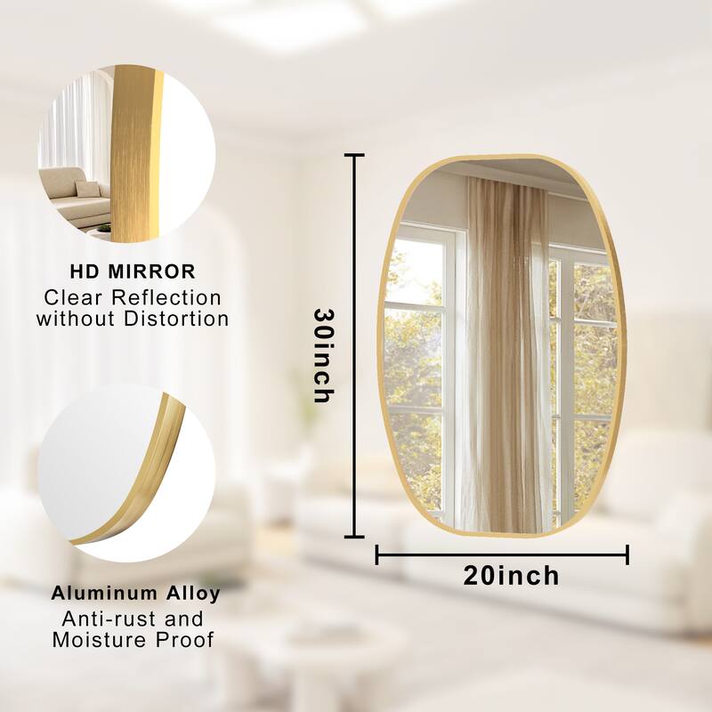 2 Pack Oval Mirror Vanity Decorative Wall Mirror
