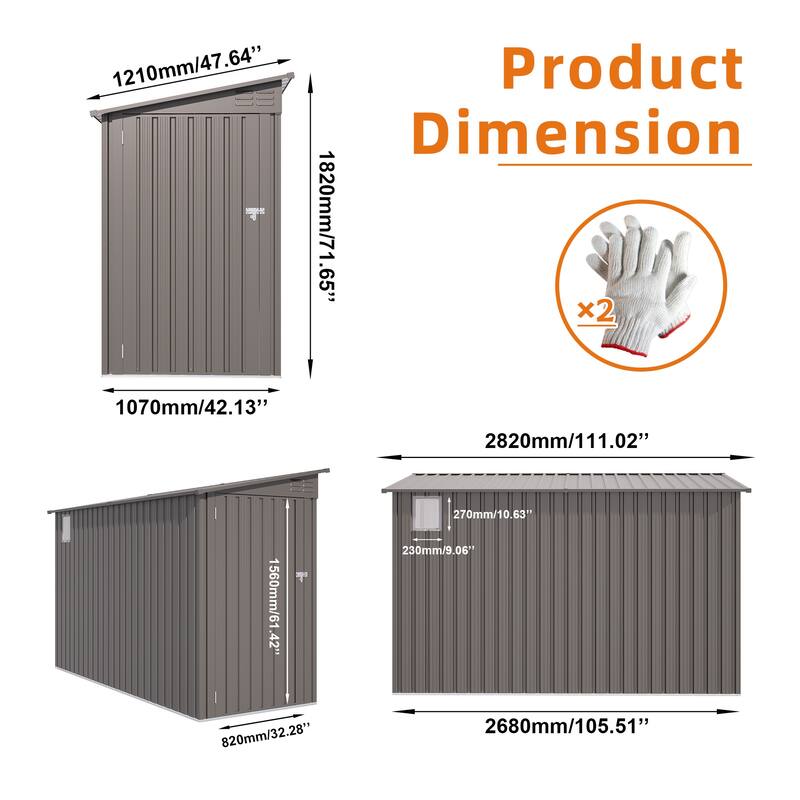 4x9FT Outdoor Storage Shed