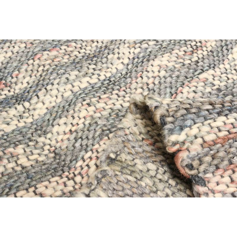 ECARPETGALLERY Braid weave Sienna Grey Wool Rug - 5'5 x 7'6