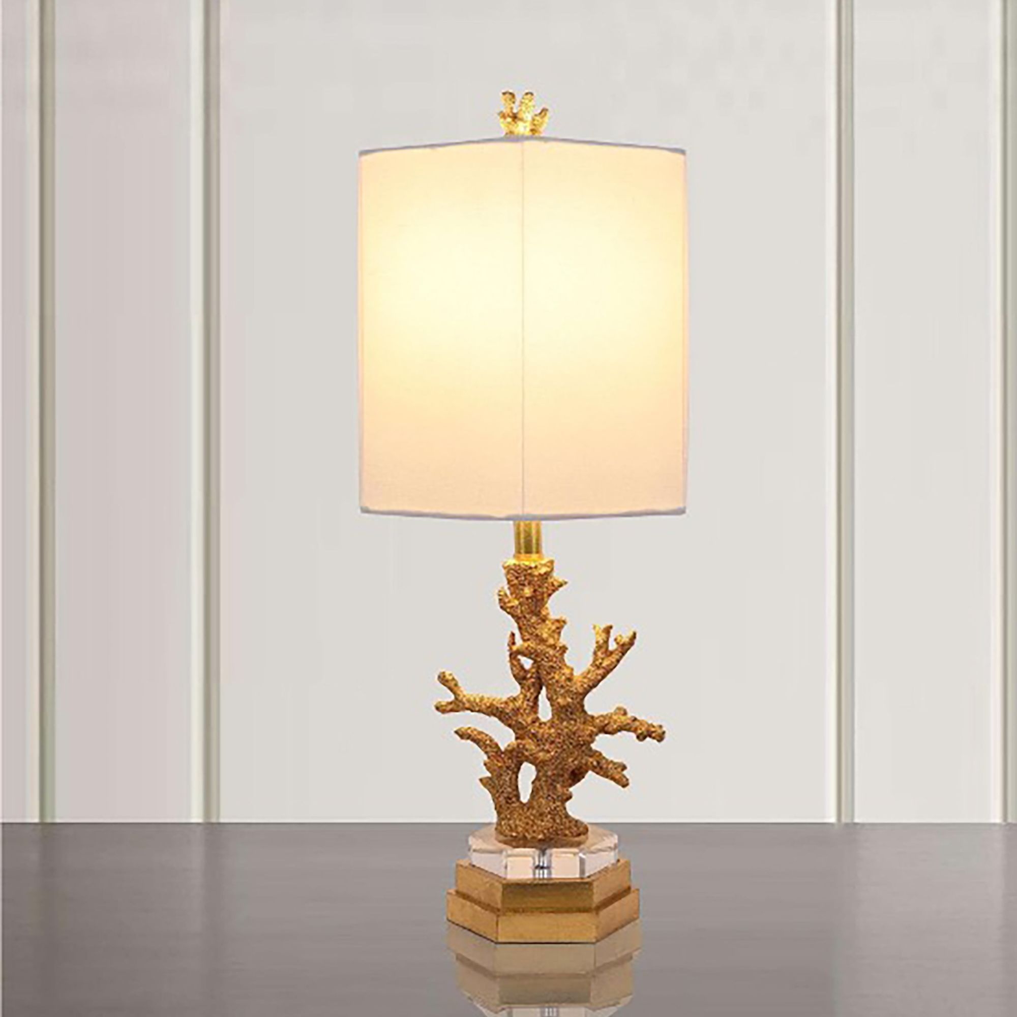 Gold coral lamp top