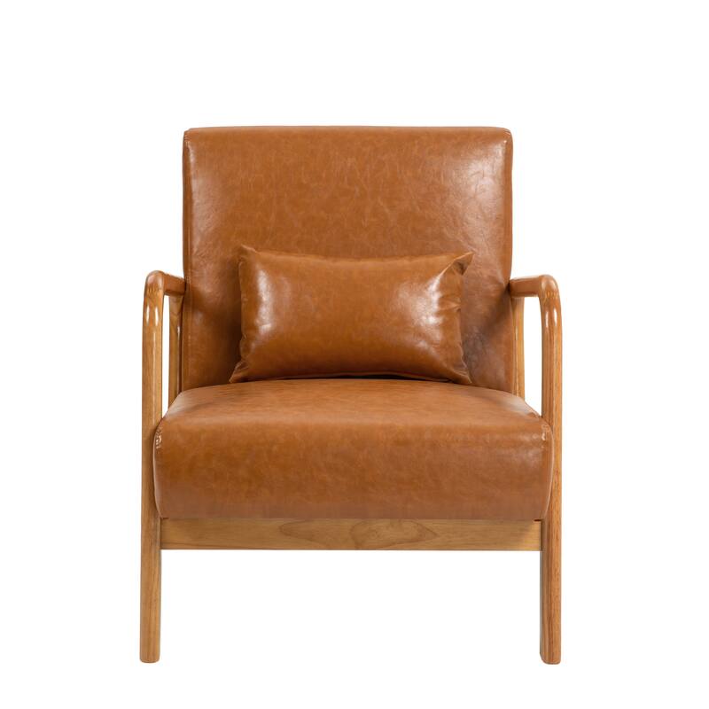 2 Set Mid Century ModernUpholstered Accent Chairs Armchair with Pillow