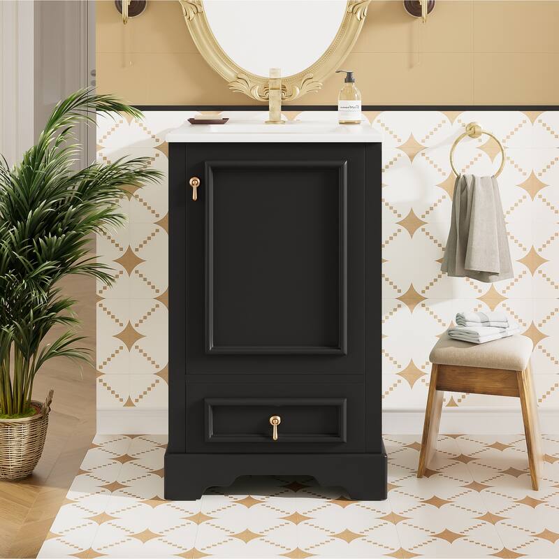 20 Inch Bathroom Vanity with Ceramic Sink