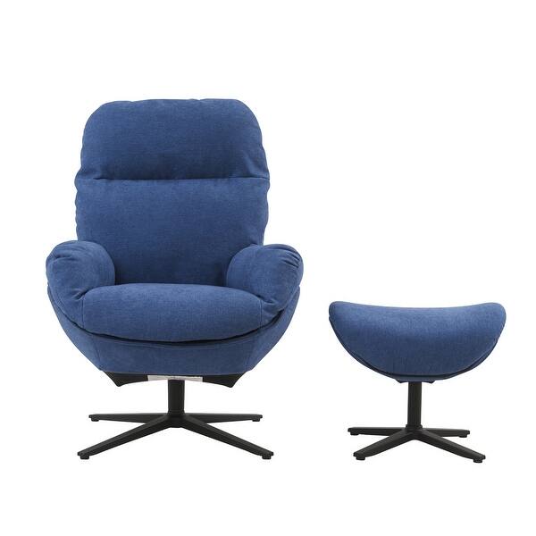 slide 2 of 3, Colette Glider Chair With Ottoman 40.6"Hx30"Wx30.3"D - Blue