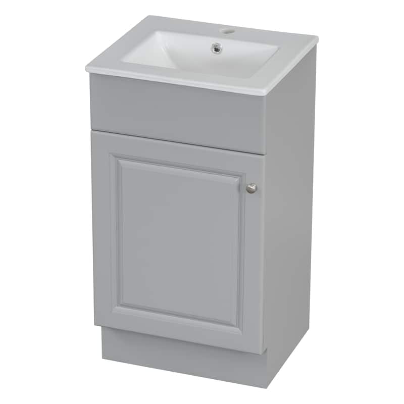 Roomfitters Bathroom Vanity with Sink, Compact Cabinet with Door Shelf and Adjustable Shelf