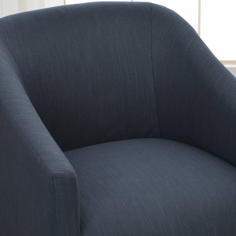 KINWELL 25" Performance Fabric Upholstered Rolling Dining Armchair