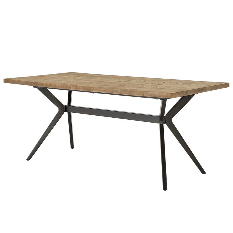 Presley Wood Finish Dining Table with Upholstered Chairs Set by iNSPIRE Q Modern