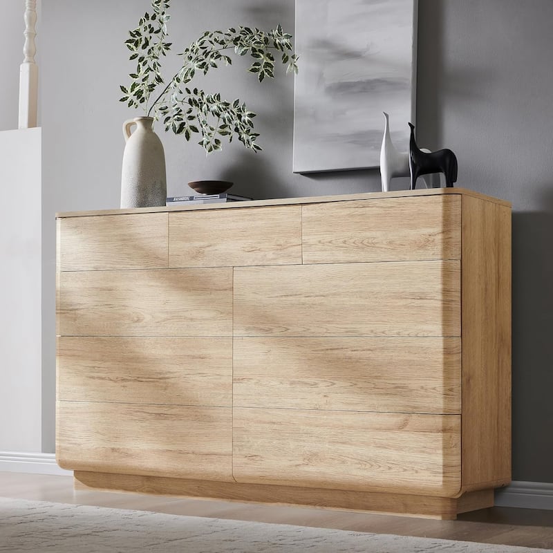 Modern 9 Drawer Dresser for Bedroom, Chest of Drawers, TV Stand