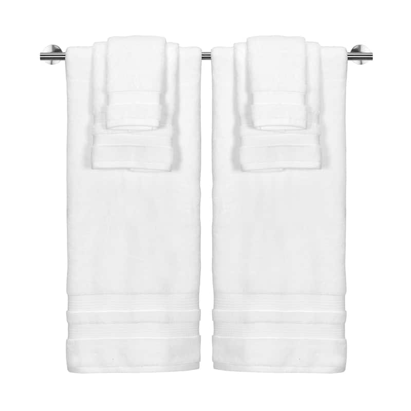Caro Home Belaire 6 PC Towel Set - BATH 30" X 54", HAND 18" X 28", WASH 13" X 13"