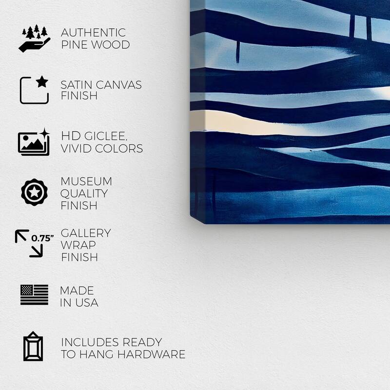 Wynwood Studio Nautical and Coastal Blue Tide Flow Blue and Modern & Contemporary Wall Art Canvas Print