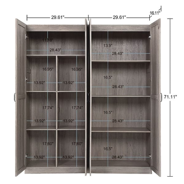 Manhattan Comfort Hopkins Modern  Storage Closet 3.0 in Black - Set of 2