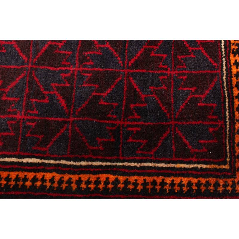 ECARPETGALLERY Hand-knotted Teimani Dark Burgundy Wool Rug - 2'11 x 4'9