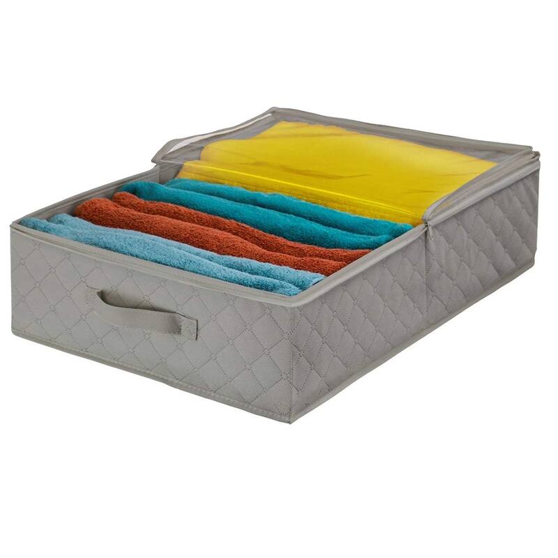 Underbed Storage Bags (Single) - 24" L X 16.50" W X 6" H - 24" L X 16.50" W X 6" H - Coffe/Dark Grey