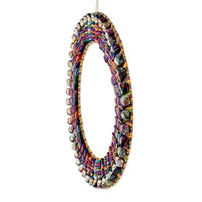 Novica Handmade Heritage In The Round Fabric Wreath - Multicolor