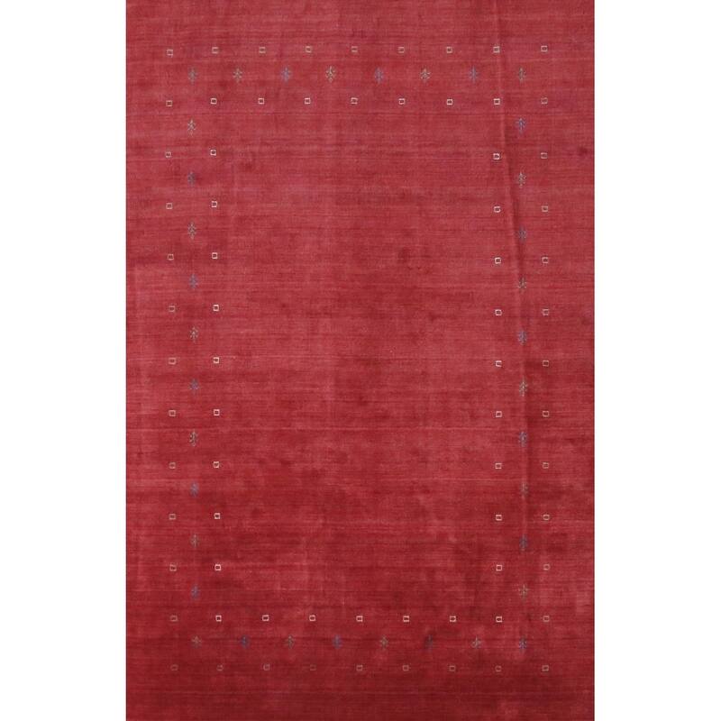 Hand Knotted Oriental 100% Wool Carpet Tribal Tribal Red Gabbeh Area Rug - 11' 4'' X 8' 1''