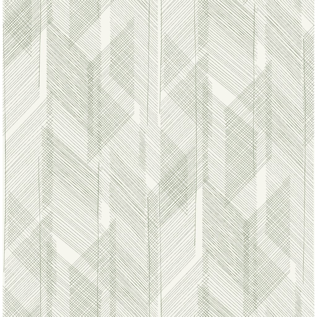 A-Street Prints Bryant Evergreen Crosshatch Wallpaper