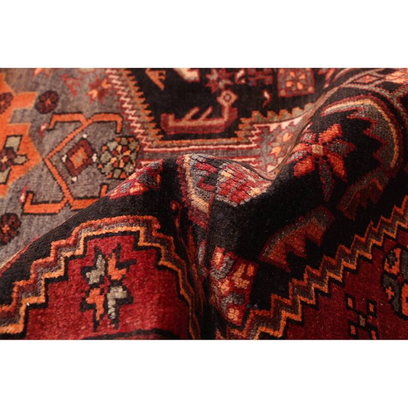 ECARPETGALLERY Hand-knotted Andelz Black, Red Wool Rug - 4'0 x 7'3