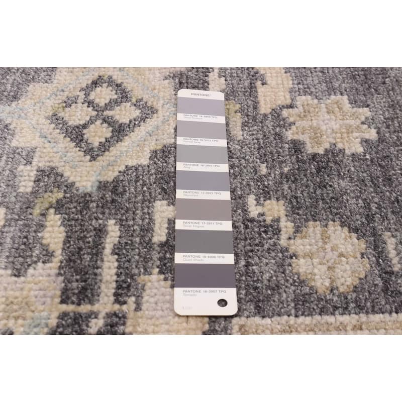 ECARPETGALLERY Hand-knotted Jules Serapi Dark Grey Wool Rug - 7'10 x 9'9