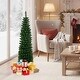 preview thumbnail 11 of 43, Green PVC Metal Slim Pencil Christmas Tree with LED Lights