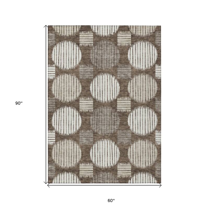HomeRoots Geometric Transitional Rectangle Outdoor Rug